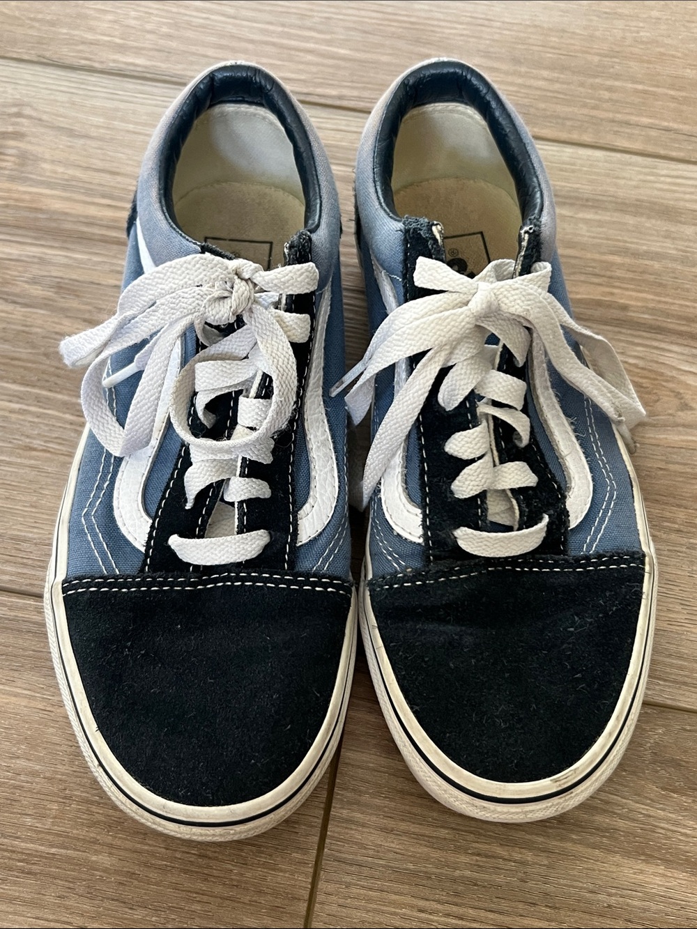Classic Vans Low-Top Sneakers in Black, Blue & White, Sz 6 Women’s